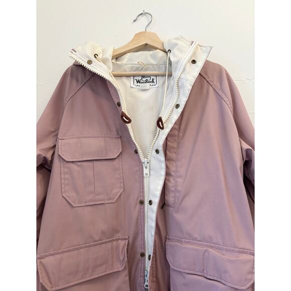 Vintage 1980's Pink Woolrich Barn Jacket Windbreaker Chore Coat USA— Size Medium - Picture 6 of 6